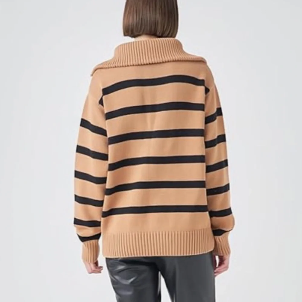 Tuckernuck English Factory Striped Knitted Half Zip Up Sweater Size S